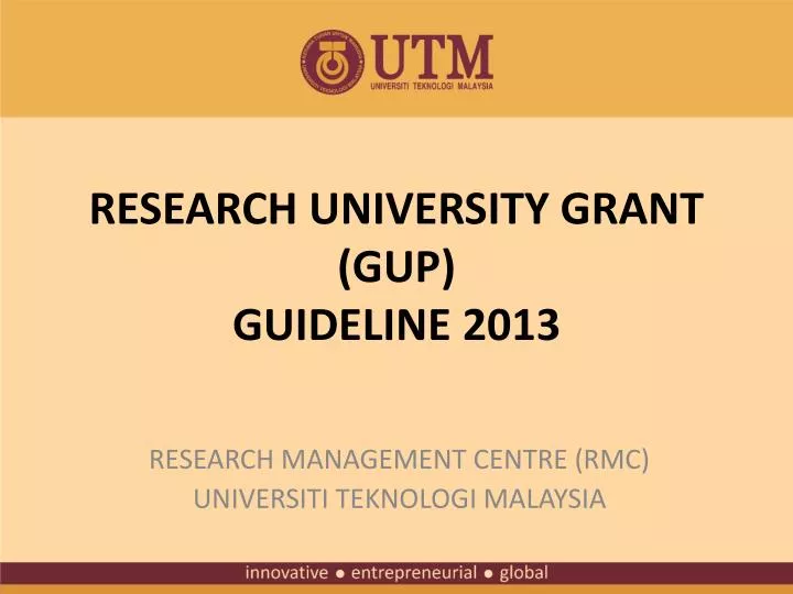 research university grant gup guideline 2013