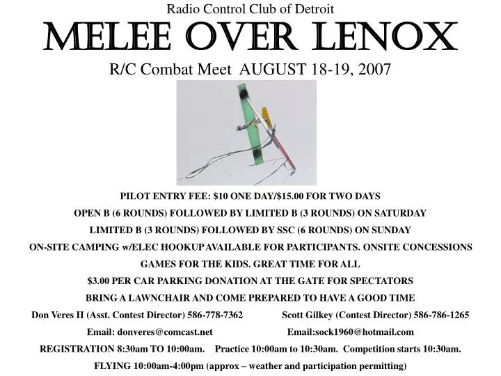 radio control club of detroit melee over lenox r c combat meet august 18 19 2007