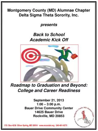 Montgomery County (MD) Alumnae Chapter Delta Sigma Theta Sorority, Inc. presents Back to School