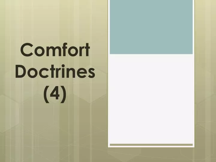 comfort doctrines 4