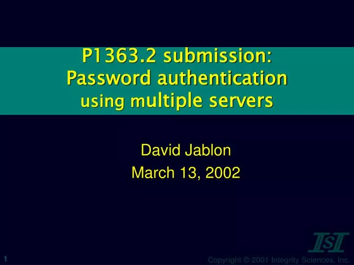 p1363 2 submission password authentication using m ultiple servers
