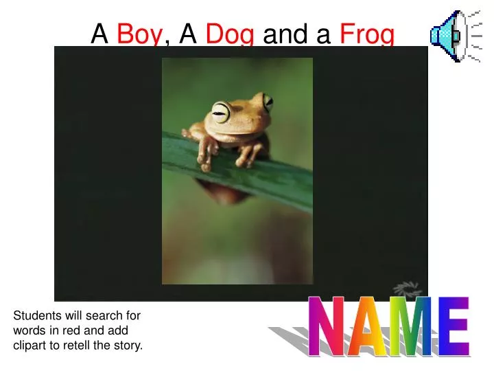 a boy a dog and a frog