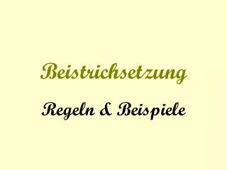 beistrichsetzung
