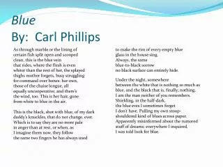 Blue By: Carl Phillips