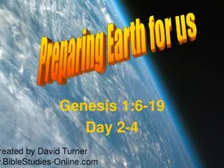 Genesis 1:6-19 Day 2-4