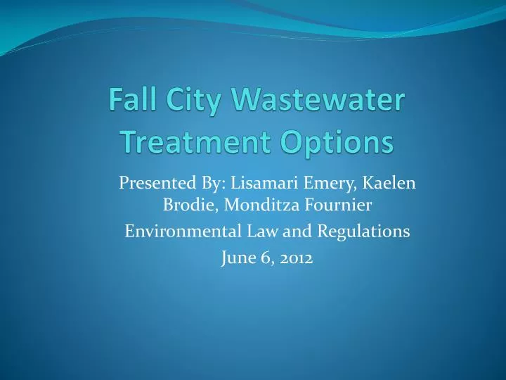 fall city wastewater treatment options