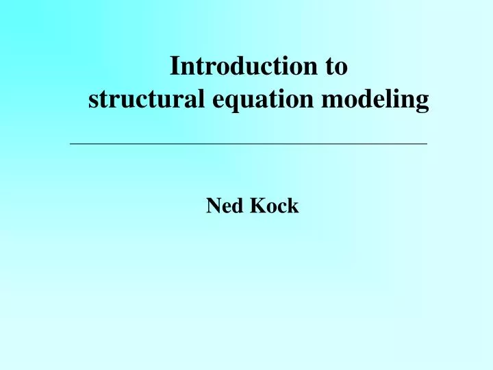 introduction to structural equation modeling