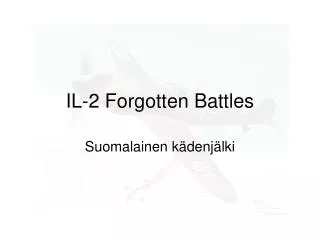 il 2 forgotten battles
