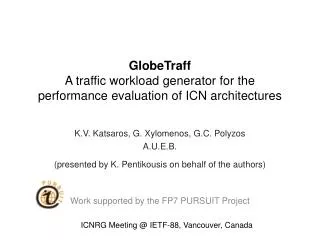 GlobeTraff A traffic workload generator for the performance evaluation of ICN architectures