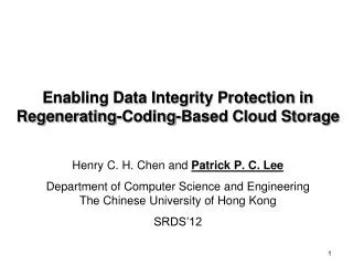 Enabling Data Integrity Protection in Regenerating-Coding-Based Cloud Storage