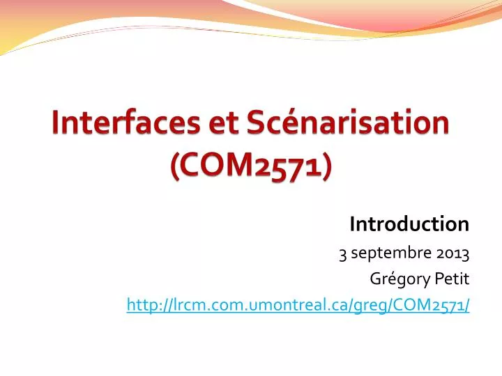 interfaces et sc narisation com2571