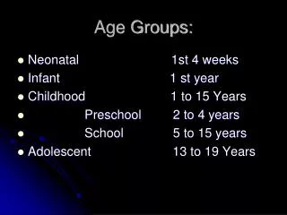 Age Groups: