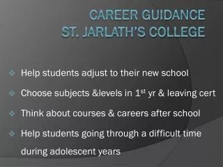 career guidance st jarlath s college