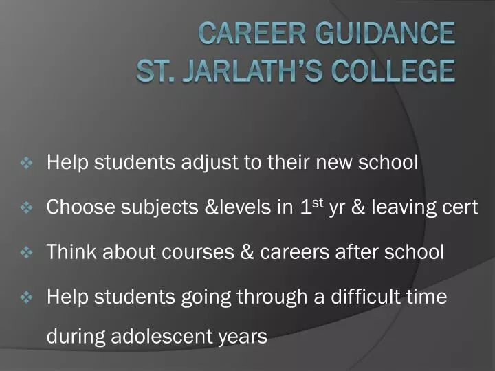 career guidance st jarlath s college