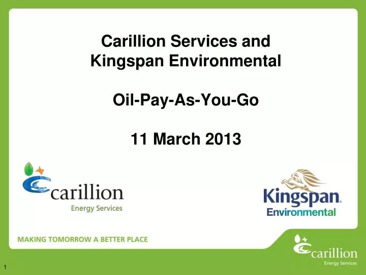 carillion services and kingspan environmental oil pay as you go 11 march 2013