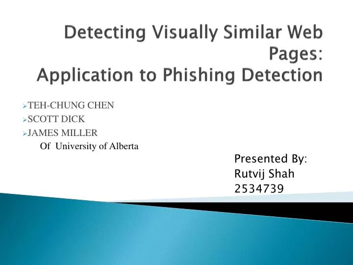 detecting visually similar web pages application to phishing detection