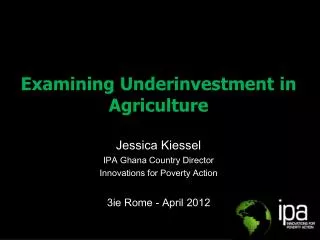 Examining Underinvestment in Agriculture