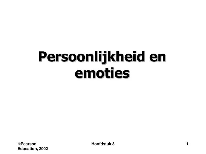 persoonlijkheid en emoties