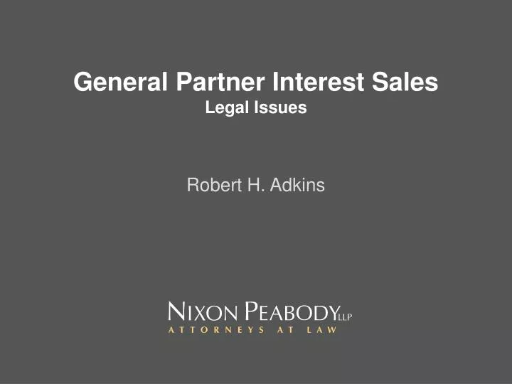 general partner interest sales legal issues