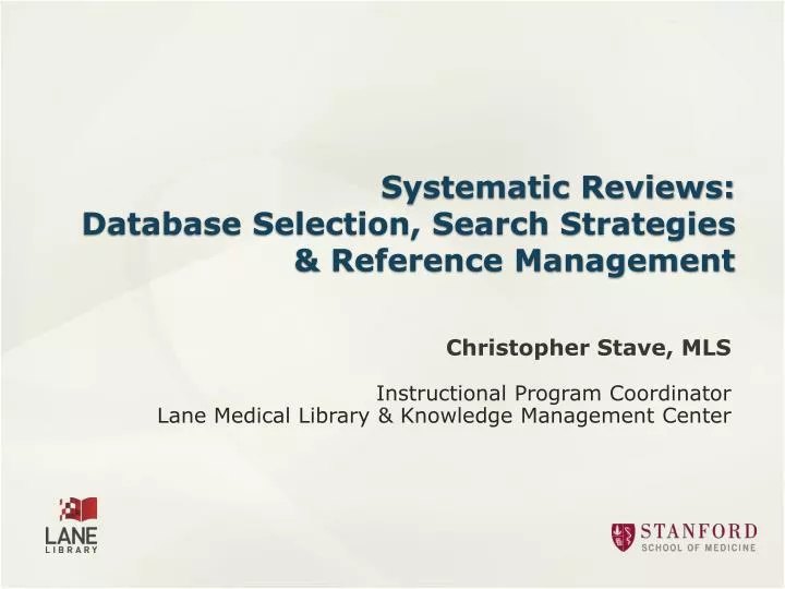 systematic reviews database selection search strategies reference management