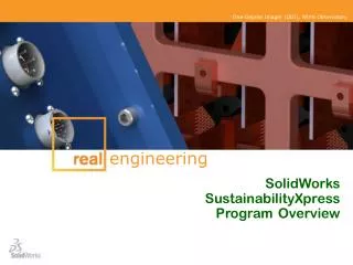 SolidWorks SustainabilityXpress Program Overview