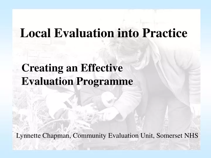 local evaluation into practice