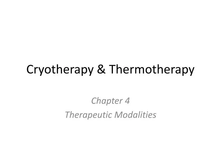 cryotherapy thermotherapy