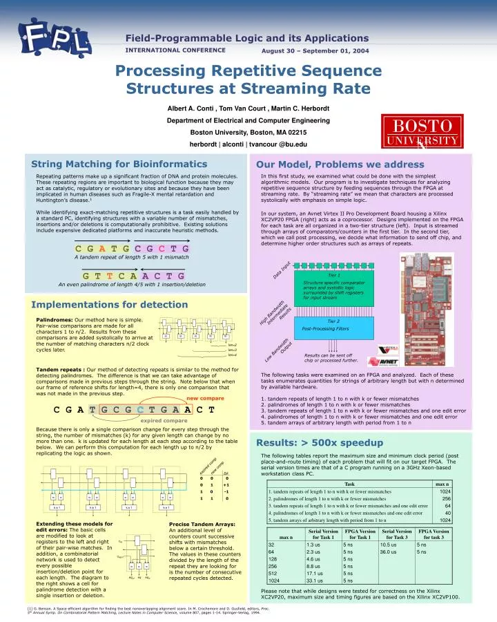 processing repetitive sequence structures at streaming rate
