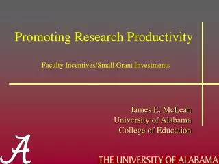 Promoting Research Productivity