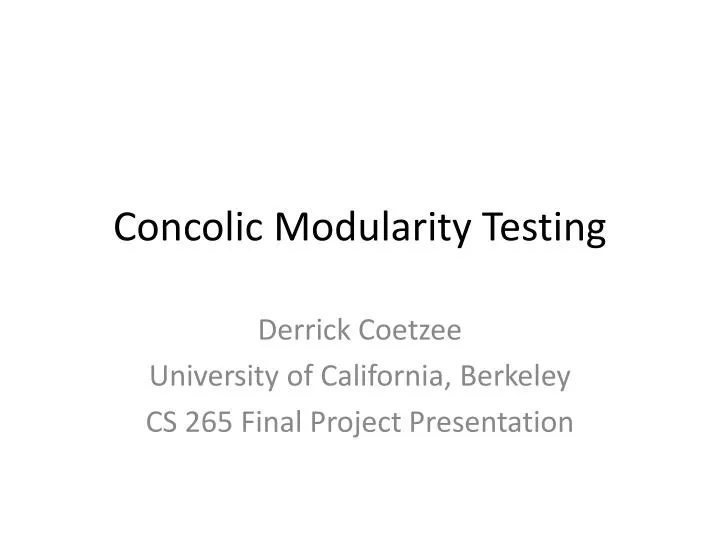concolic modularity testing