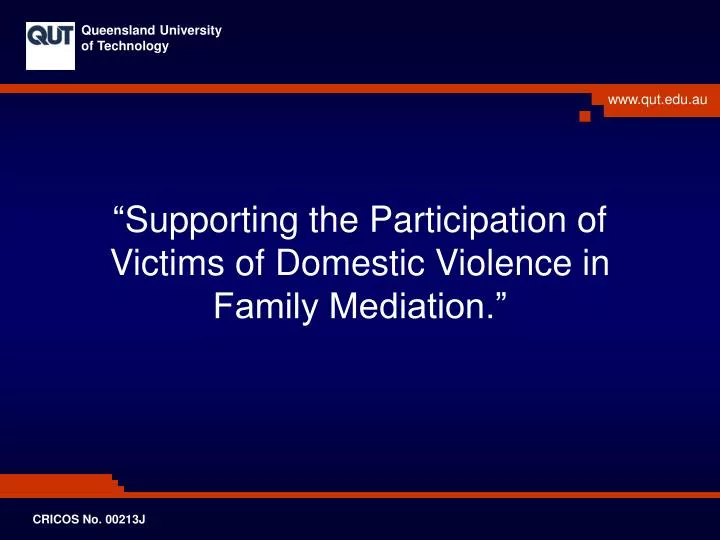 supporting the participation of victims of domestic violence in family mediation