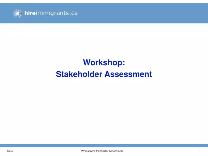 workshop stakeholder assessment