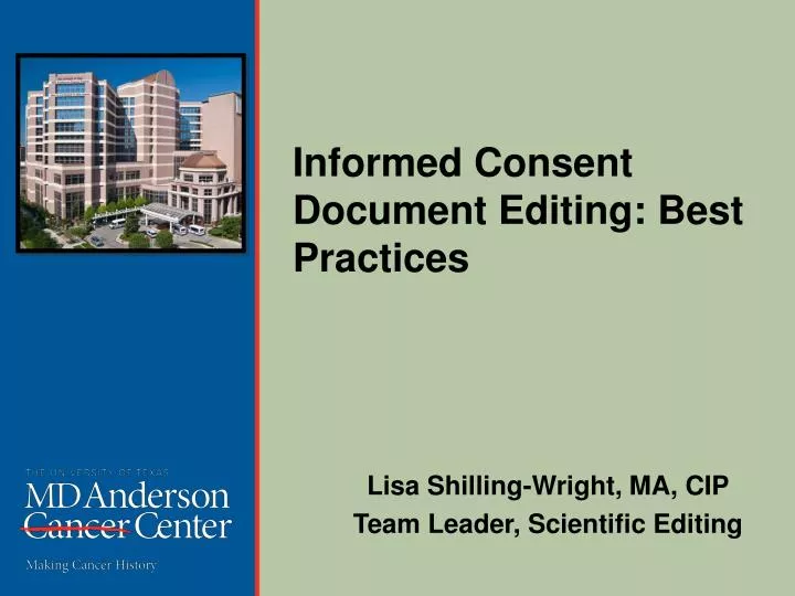informed consent document editing best practices