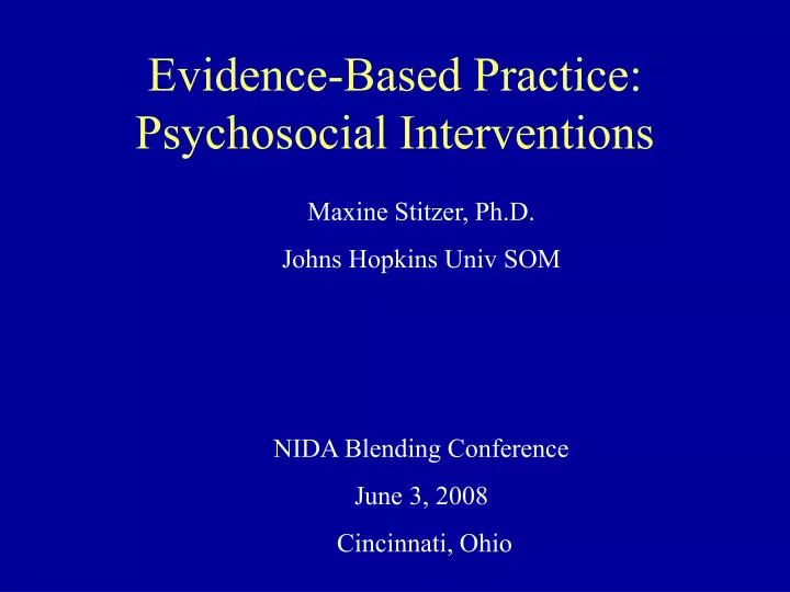 evidence based practice psychosocial interventions