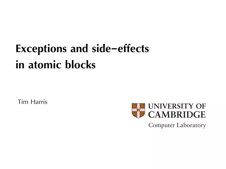 exceptions and side effects in atomic blocks
