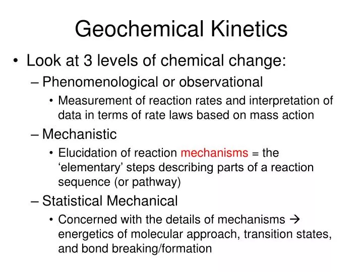 geochemical kinetics