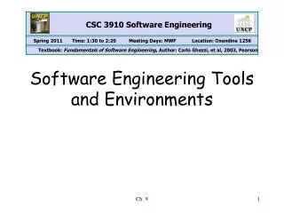 Software Engineering Tools and Environments