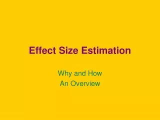 Effect Size Estimation