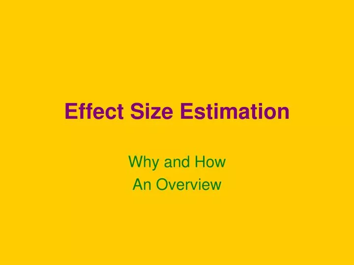 effect size estimation