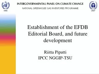 Establishment of the EFDB Editorial Board, and future development