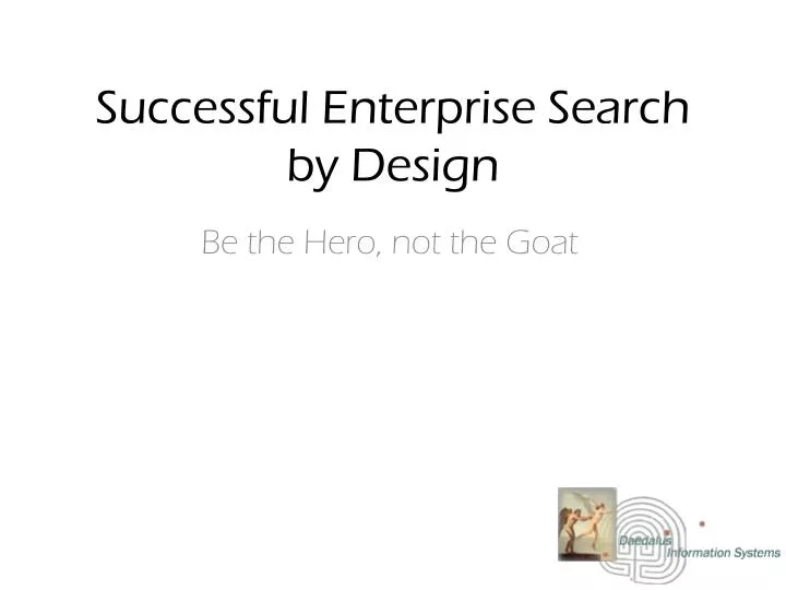 successful enterprise search by design