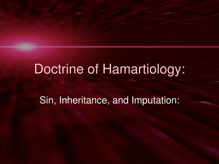 doctrine of hamartiology