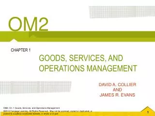 GOODS, SERVICES, AND OPERATIONS MANAGEMENT