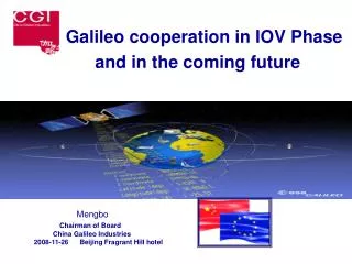 Galileo cooperation in IOV Phase and in the coming future