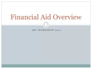 Financial Aid Overview