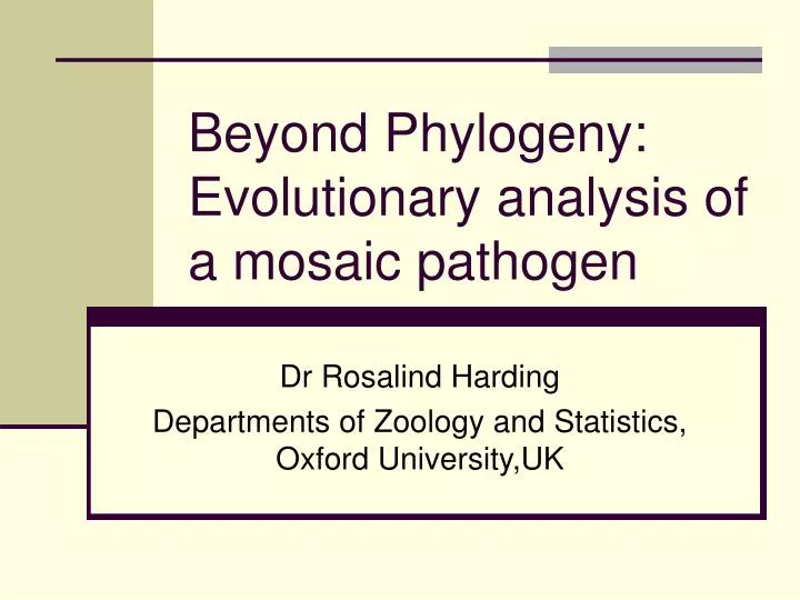 beyond phylogeny evolutionary analysis of a mosaic pathogen