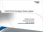 WebFOCUS Developer Studio Update