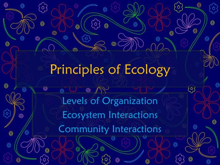 principles of ecology