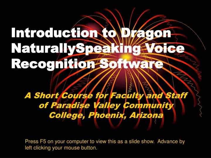 introduction to dragon naturallyspeaking voice recognition software