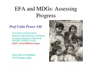 EFA and MDGs: Assessing Progress